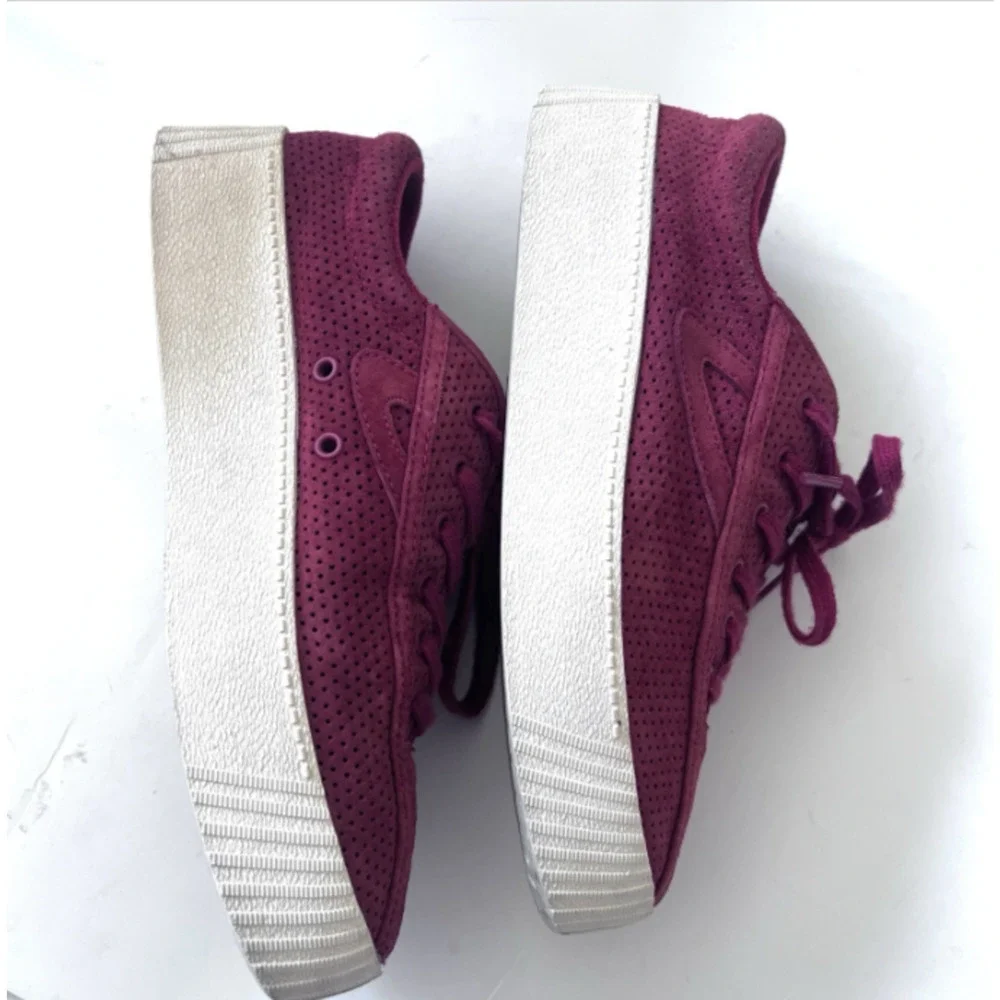 Tretorn Nylite Platform Tennis Sneakers Women’s US 7 Burgundy Red Suede Casual
